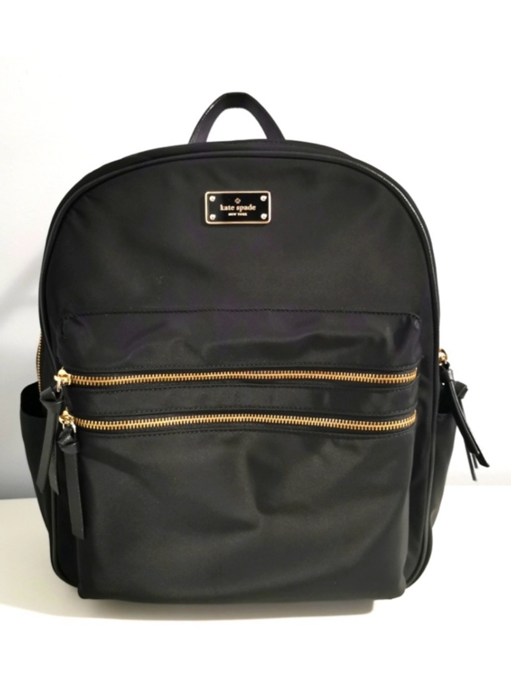 Kate Spade Black Backpack with Gold Hardware